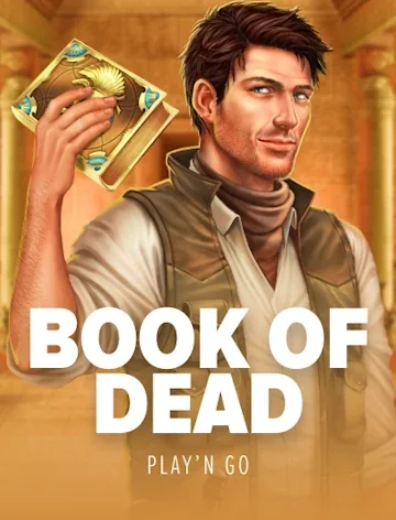 Book of Dead tile from Golden Pharaoh Casino, built by Play'n GO